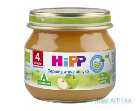 HiPP (Хіпп) Пюре фруктове Перше дитяче яблуко 80 г, з 4 міс.