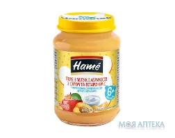 Пюре На Фруктово-Молочній Основі Для Дитячого Харчування (Консерви) Hame (Хаме) пюре з яблук та абрикос 190 г, з сиром