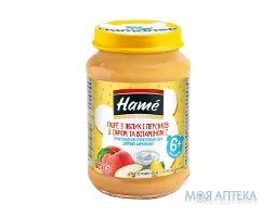Пюре На Фруктово-Молочній Основі Для Дитячого Харчування (Консерви) Hame (Хаме) яблуко та персик 190 г, з сиром