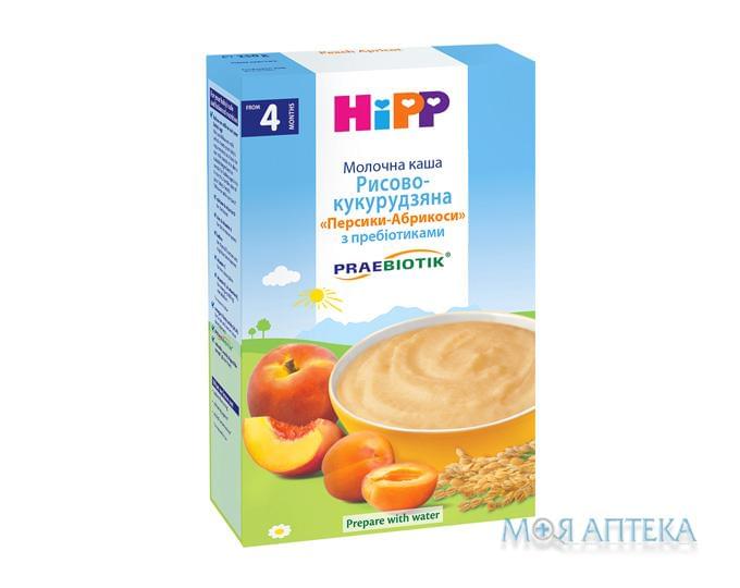 Каша Молочна HiPP (ХіПП) рисово-кукурудзяна персики-абрикоси з пребіотикам з 4 місяців, 250г