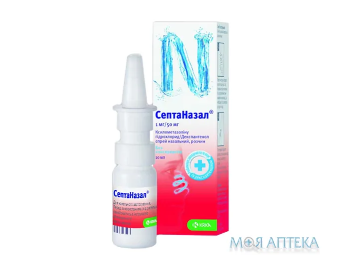 Септаназал спрей наз., р-н, 1 мг/50 мг/мл по 10 мл у флак.