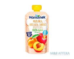 Пюре фруктовое детское HAMANEK (Хаманек) Яблоко, персик и абрикос пауч 100 г