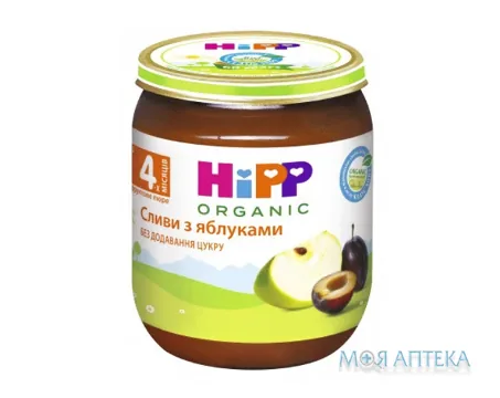 HiPP (Хіпп) Пюре фруктове Сливи з яблуками 125 г, с 4 міс.