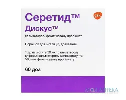 Серетид Дискус порошок д/інг., доз., 50 мкг/500 мкг/дозу по 60 доз у дискусі