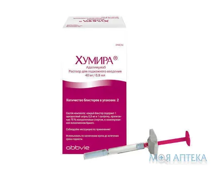 Хуміра р-н д/ін. 40 мг/0,8 мл фл., +шпр., голка, адаптер, 2 серв. №2