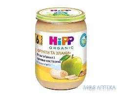 Пюре Фрукты и Злаки HiPP (ХиПП) Яблоки и бананы с зерновыми хлопьями 190 г, с 6 месяцев