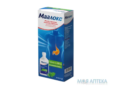 Маалокс суспензія ор. по 250 мл у флак.
