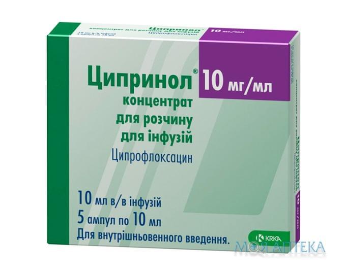 Ципринол конц. д/р-ну д/інф. 100 мг амп. 10 мл №5