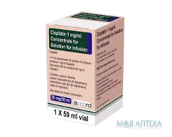 Цисплатина Аккорд конц. д/р-ну д/інф. 1 мг/мл фл. 50 мл №1