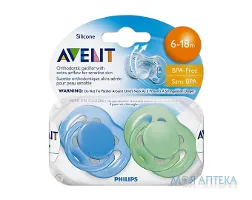 Пустушка Авент (Avent) силіконова дихаюча 6-18 міс 2 шт