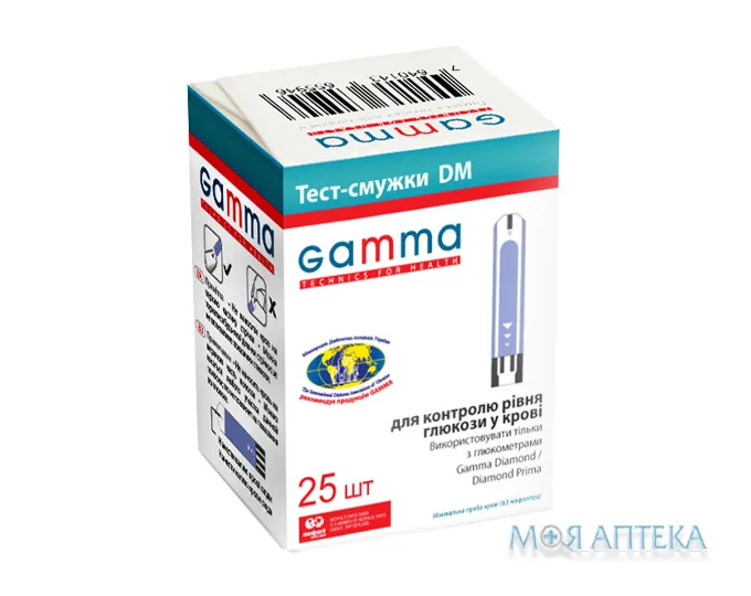 Тест-смужки для глюкометра Gamma DM №25