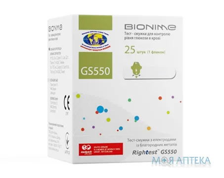 Тест-смужки Rightest Bionime (Райтест Біонайм) GS 550 №25