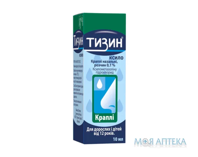 Тизин Ксило краплі наз., р-н, 0,1 % по 10 мл у флак.