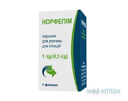 Норфепім порошок для р-ну д/ін., 1 г/0,5 г у флак. №1