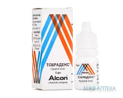 Тобрадекс краплі оч., сусп. по по 5 мл у флак.-крап. дроп-тейнер