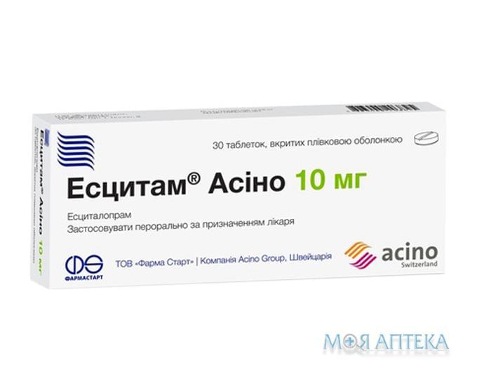 Есцитам Асіно табл. в/плівк. обол. 10 мг №30