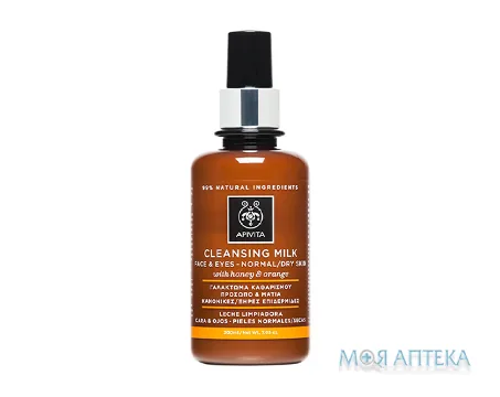 Apivita Cleansing Milk (Апівіта) Очищувальне молочко лля нормальної та сухий шкіри з медом І апельсином 200 мл