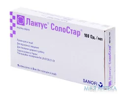 Лантус Солостар розчин д/ін., 100 од/мл по 3 мл у картр. №5