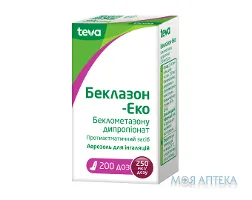 Беклазон Еко аерозоль д/інг., 250 мкг/дозу по 200 доз у балон.