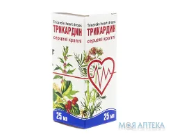 Трикардин Серцеві краплі ор. по 25 мл у флак.