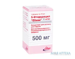 5-Фторурацил Ебеве конц. для р-ну д/інф., 50 мг/мл по 10 мл фл. №1