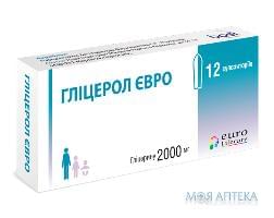 Глицерол Евро суппозитории рект. по 2000 мг №12 (6х2)