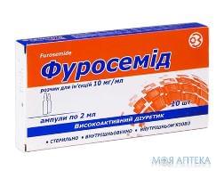 ФУРОСЕМИД раствор для инъекций 10 мг/мл амп. 2 мл №10