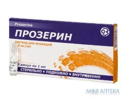 Прозерин р-н д/ін. 0,5 мг/мл 1 мл амп. №10