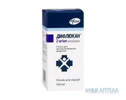 Дифлюкан розчин д/інф., 2 мг/мл по 100 мл у флак.