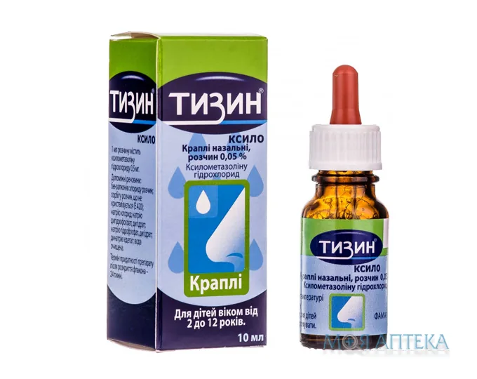 Тизин Ксило краплі наз., р-н, 0,05 % по 10 мл у флак.