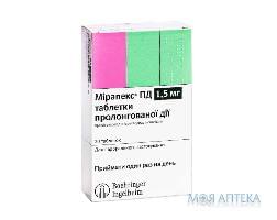 МИРАПЕКС ПД табл. пролонг. дейст. 1,5 мг блистер №30