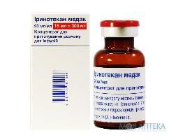 Іринотекан Медак концентрат д/приг. р-ну д/інф. 20 мг/мл 15 мл (300 мг) фл. №1