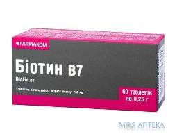 Биотин табл. 250 мг №60 Фармаком ПТФ (Украина, Харьков)