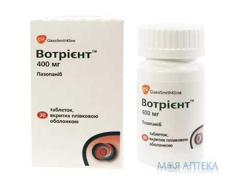 Вотрієнт таблетки, в/плів. обол., по 400 мг №30 у флак.