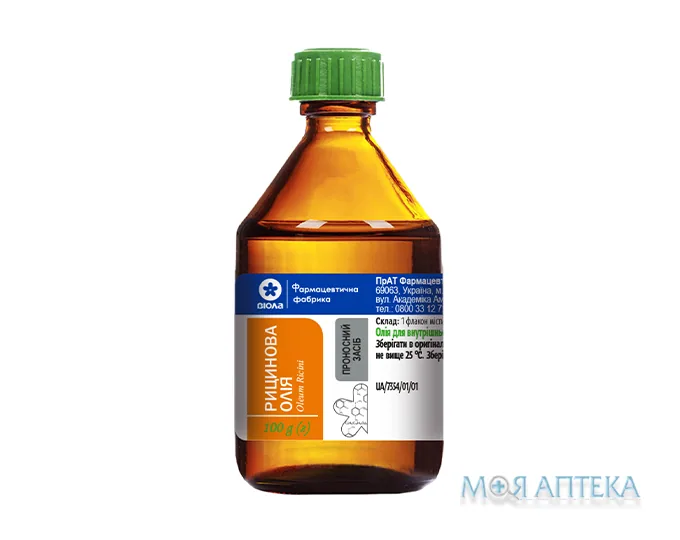 Рицинова олія рідина н/ш по 100 г у флак.