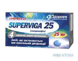 Супервига табл. п/о 25 мг №4 Здоровье (Украина, Харьков)