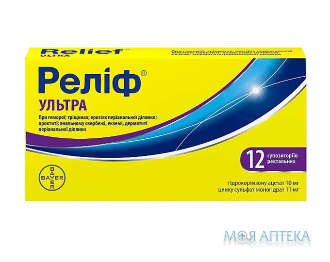 Реліф Ультра супозиторії рект. №12 (6х2) у стрип.