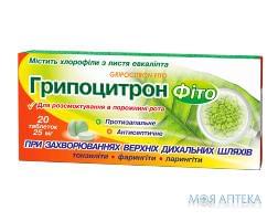 Гриппоцитрон Фито таблетки по 25 мг №20 (10х2)