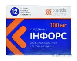 Инфорс таблетки, п/плен. обол. по 100 мг №12 (4х3)