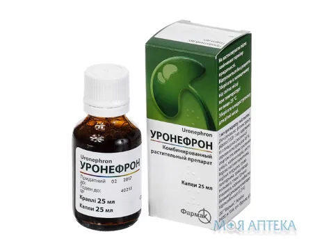 Уронефрон краплі по 25 мл у флак.