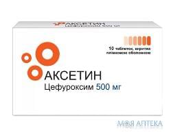 Аксетин таблетки, п/плен. обол. по 500 мг №10 (10х1) в стрип.