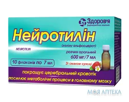 Нейротилін розчин ор. 600 мг/7 мл по 7 мл №10 у флак.