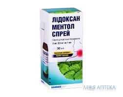 Лидоксан спрей 2 мг/1 мл + 0,5 мг/мл фл. 30 мл ментол №1 Lek (Словения)