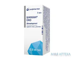 Бімікан Еко краплі оч., р-н 0.3 мг/мл по 3 мл у флак.-крап.