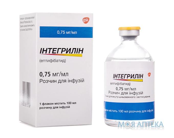 Інтегрилін розчин д/інф. 0.75 мг/мл по 100 мл у флак.
