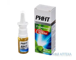 Ринт Назальний Спрей З Ментолом спрей наз., 0,5 мг/г по 10 г у флак. з насос.-дозат. з розпил.