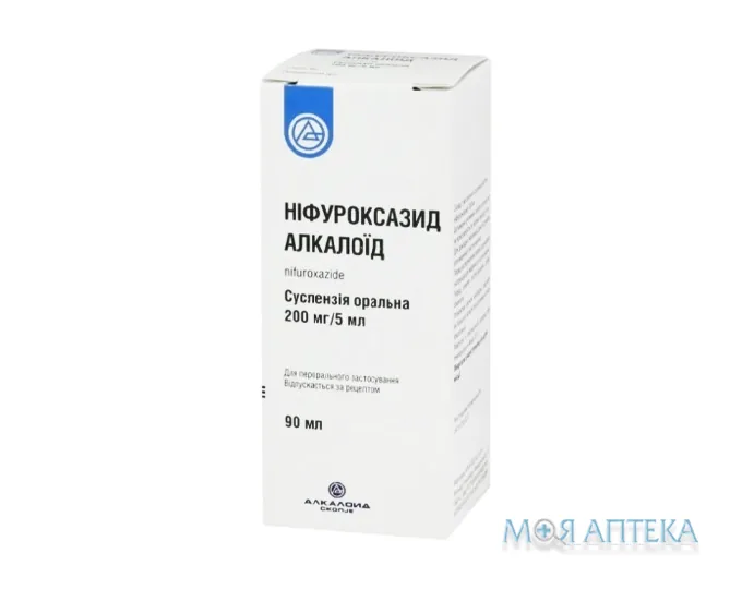 Ніфуроксазид Алкалоїд суспензія ор. 200 мг/5 мл по 90 мл у флак.