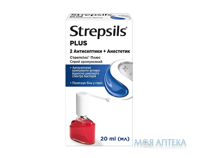 Стрепсілс Плюс спрей оромукоз. по 20 мл у флак.