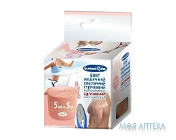 Бинт адгезивний еластичний Білосніжка 5 см х 5 м, тілесний