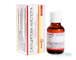 Саліцилова Кислота розчин н/ш, спирт. 2 % по 25 мл у флак.